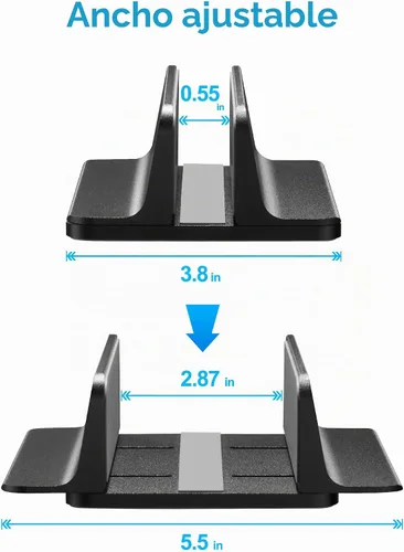 Vista 2 de JARLINK Soporte vertical para portátil, soporte de escritorio ajustable de Negro