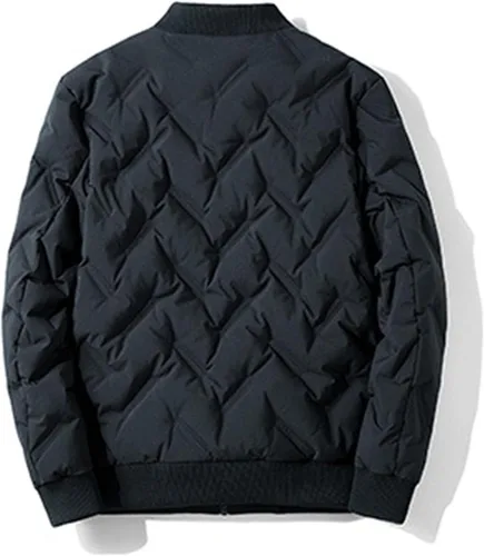 Vista 3 de Abrigo acolchado de diamante para hombre, abrigo ligero para otoño e invierno
