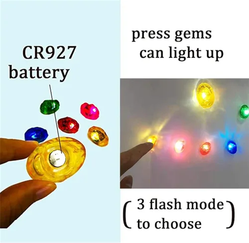 Vista 6 de Aokairuisi Iron Man Infinity Guauntlet Kids Electronic Infinity Guante con imán extraíble Infinity Stones-3 modo Flash