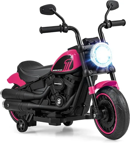 Vista 11 de Honey Joy Motocicleta de Montar, Motocicleta para Niños de 6 V con Luz LED, Música, Pedal de Pie, Adelante/Atrás, Arranque Suave, Motocicleta