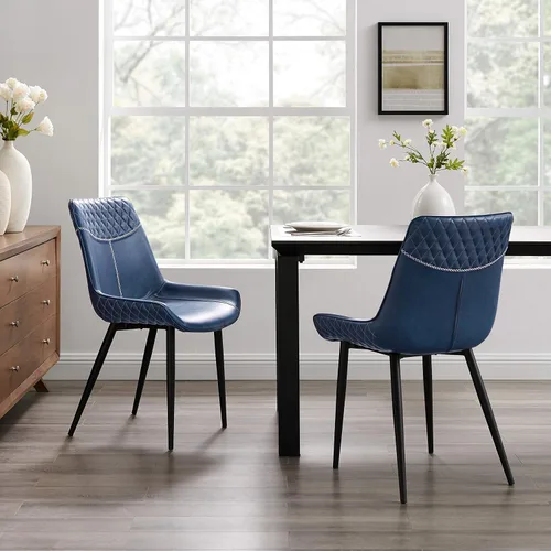 Vista 7 de Linon Home Decor Products Linon Maisy Juego de 2 sillas de comedor azules, azul marino