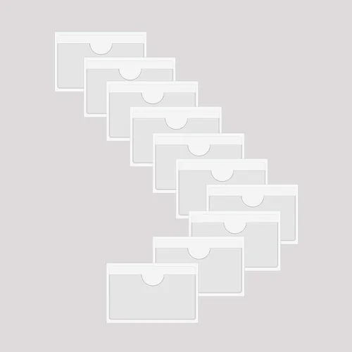 Vista 9 de Fundas adhesivas transparentes, de plástico, autoadhesivas, para tarjetas de índice, planificadores, armarios, estantes (1.18 x 3.74 pulgadas), 20