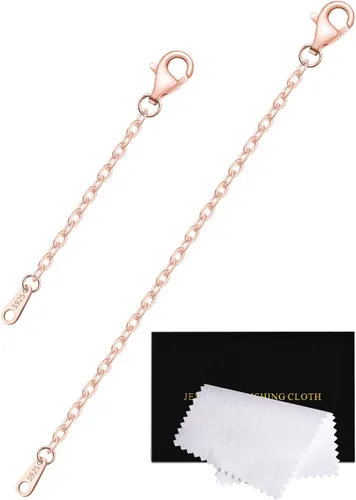 Vista 18 de Extensores de collar para mujer, chapados en oro de 14 quilates, extensores de collar duraderos, cadena de plata de ley 925 para pulsera y Dorado