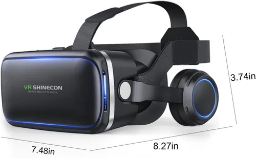 Vista 4 de VR Blue Light Eye Protection Glasses Virtual Reality 3D Helmet 7-inch Large Screen Compatible with iOSAndroid 3D Space Immersive ExperienceUniversal