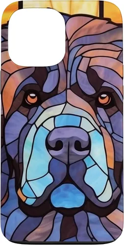 Vista 24 de Newfoundland Dog Stained Glass Case for iPhone 17