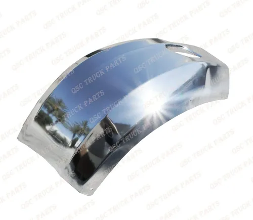 Vista 5 de QSC Truck Parts Parachoques de acero cromado esquina izquierda y derecha par w/rejilla compatible con Kenworth T680