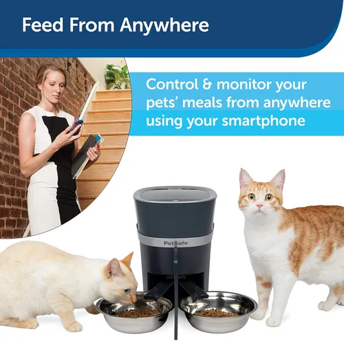 Vista 4 de PetSafe - Comedero de mascotas inteligente y automático para gatos y perros - Conectado a WiFi por App - Dispensador de comida programable