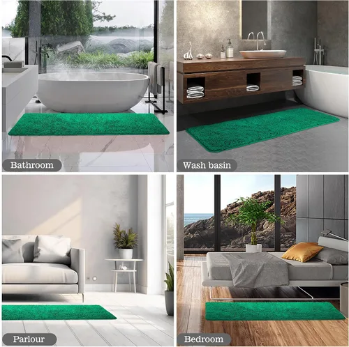 Vista 6 de Yeaban Alfombra de pasillo de baño de 24 x 72 pulgadas, antideslizante, alfombra de baño larga de felpilla gruesa, absorbente y lavable, alfombra