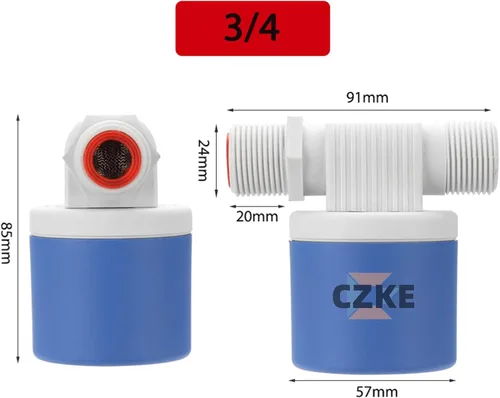 Vista 5 de Automatic Float Valve Water Level Control Floating Ball Valve Installed Inside Tower Tank Liquid Level Switch(1/2")