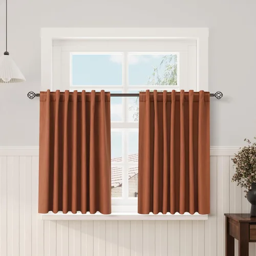 Vista 73 de Nanspring Cortinas de lino 100% opacas para dormitorio, 96 pulgadas de largo, con pestaña trasera, bolsillo para barra, aislamiento térmico, cortina
