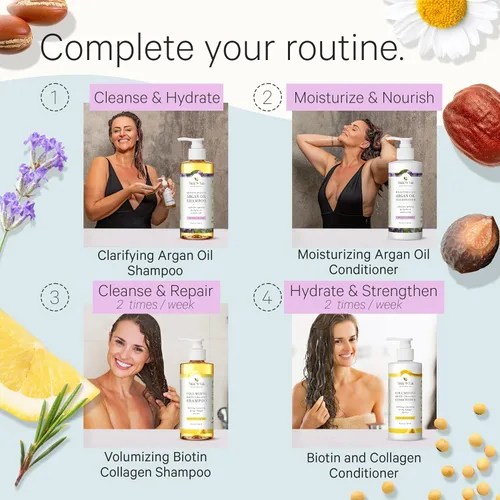 Vista 7 de Tree To Tub Biotin - Champú para engrosar el cabello fino para un volumen más grueso, más completo y acondicionador hidratante para cabello seco