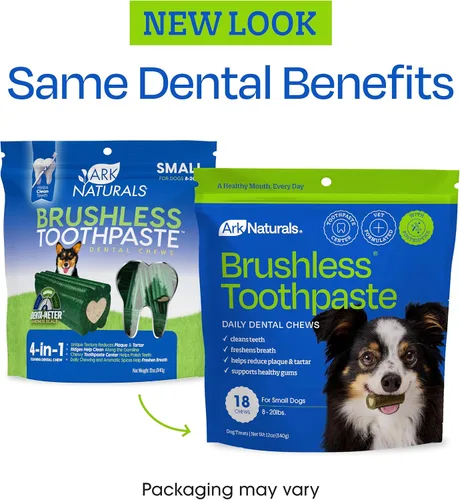 Vista 3 de ARK NATURALS Pasta de dientes sin escobillas, masticables dentales para perros para razas grandes, refresca el aliento, ayuda a reducir la placa