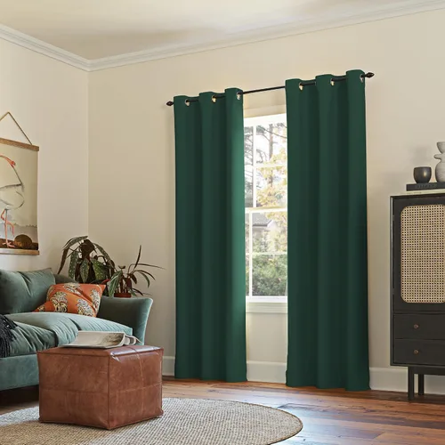 Vista 127 de Sun Zero Easton Panel de Cortina Opaca con Ojales de Ahorro de Energía, 40" x 63", Gris, Gris Raíz = {'valor': "['Gris']"}