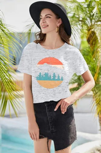 Vista 4 de Camiseta de aventura para mujer, para senderismo, senderismo, entrenamiento, casual, al aire libre, atlética, de manga corta