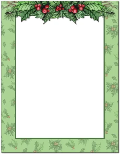 Vista 2 de Holly Berries - Papel para impresora láser y inyección de tinta con membrete (25 hojas)