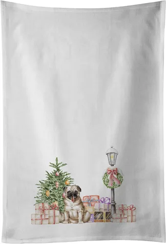 Vista 21 de Caroline's Treasures CK8100WTKT - Juego de 2 toallas de cocina con diseño de bulldog francés con diseño de país de las maravillas navideñas