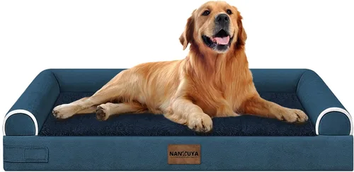 Vista 115 de NANUYA - Cama ortopédica para perros de tamaño mediano/grande, lavable: Camas con almohada para perros de tamaño mediano/grande, sofá de espuma