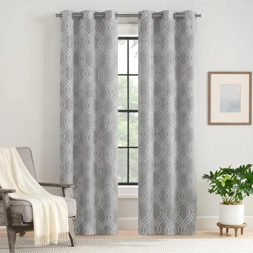 Vista 20 de Eclipse Claire Magnitech Cortina 100% opaca con ojales, panel de cortina para ventana, cierre magnético sin costuras para dormitorio, sala de estar