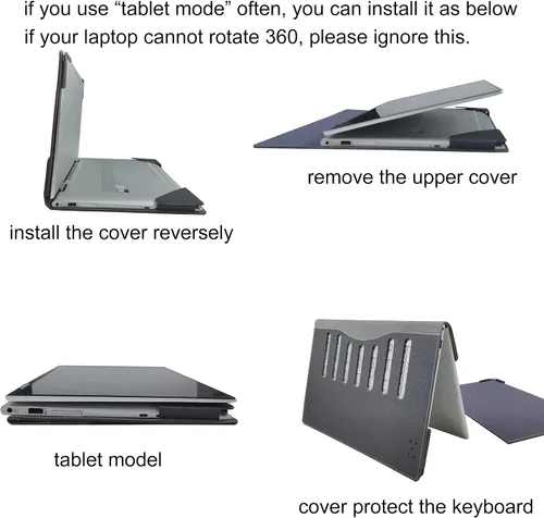 Vista 5 de Funda para portátil HP Envy X360 15-fe 15t-fe 15t-fe 15.6" 2 en 1 y Envy X360 15-fh 15z-fh [Do Check Model] Funda para computadora portátil Funda