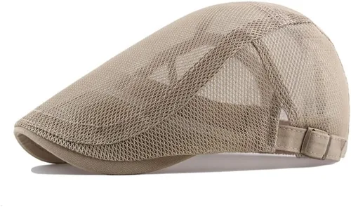 Vista 4 de elwow Gorra de camionero de malla plana de verano para hombre, gorra de camionero, gorra ajustable de hiedra