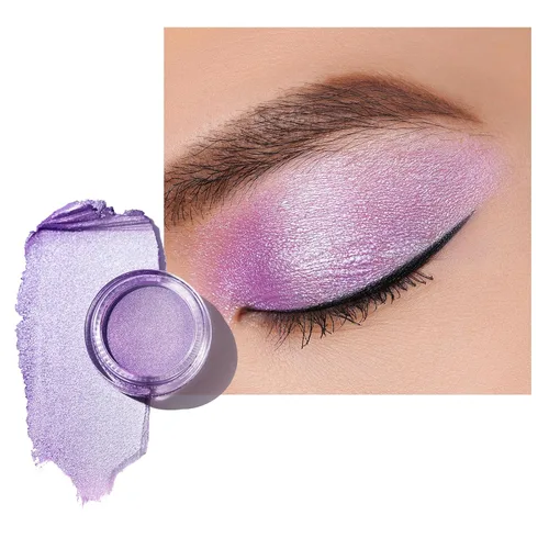 Vista 40 de Oulac Sombra de ojos en crema blanca brillante Iluminador a prueba de agua y sombra de ojos con purpurina de larga duración, color natural