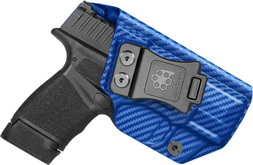 Vista 11 de Funda Kydex IWB fabricada en Estados Unidos para Springfield Hellcat Diseño a prueba de sudor con un protector de sudor completo, inclinación