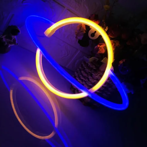 Vista 33 de Letrero de neón para decoración de pared, estético, amarillo, para dormitorio, USB/3-AA, funciona con pilas, luz nocturna para decoración de luz