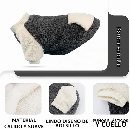 Vista 6 de LESYPET - Jersey de perro para perros pequeños a medianos, sudadera con forro polar para cachorros en invierno, ropa cálida para cachorros, jersey