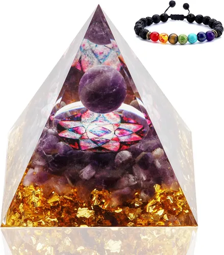 Vista 10 de Pirámide de cristales de orgón, (esmalte azul)