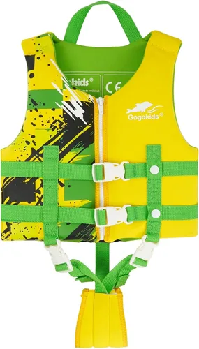 Vista 12 de Gogokids Chaleco de natación para niños pequeños, chaleco de natación de alta calidad para niños de 30-40-50-60-70-80 libras, flotadores para niños