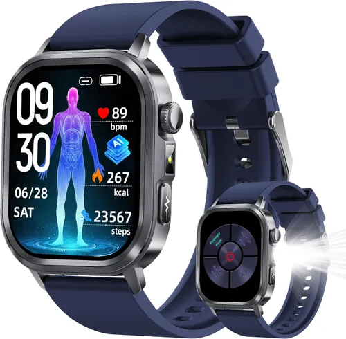 Vista 10 de AMOLED - Relojes inteligentes para hombres y mujeres, rastreador de actividad física con monitor de frecuencia cardíaca, estrés y sueño 24/7