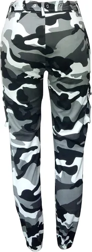 Vista 3 de Voghtic - Pantalones con diseño camuflado de cinturón cintura alta ajustados para mujer