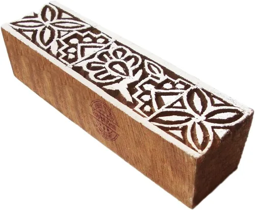 Vista 26 de Royal Kraft Sellos de madera DIY tela, textil, arcilla, cerámica, papel, bloques de impresión de henna THHtag001