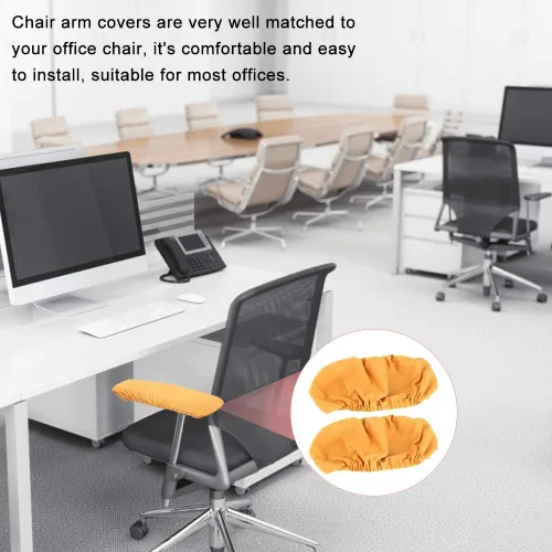 Vista 5 de Fdit 1 par de fundas elásticas extraíbles para reposabrazos de silla, protector universal para sillón de oficina con fundas de poliéster elásticas
