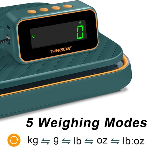 Vista 4 de THINKSCALE - Báscula de envío digital de 86 libras x 0.1 onzas, báscula postal Separate LCD Display, Dual Flip-Up Platform, Tare & Hold, USB-C