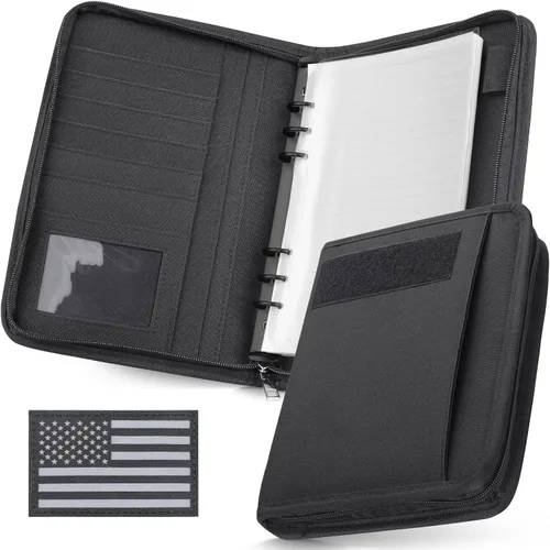 Vista 10 de WYNEX Cuaderno táctico Padfolio carpeta de 6 anillas, 3.7 x 6.7 pulgadas Caqui