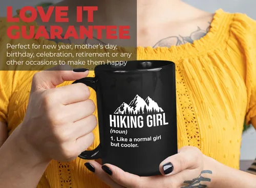 Vista 7 de Flairy Land Taza de café de senderismo de 15 onzas color negro – Senderismo Chica – Senderismo Backpacker Backpacker Mountain Boardwalks Mochilero