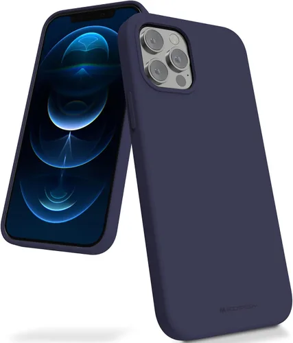 Vista 8 de GOOSPERY Funda para iPhone 12 Pro, silicona y plástico con forro de microfibra suave (negro)