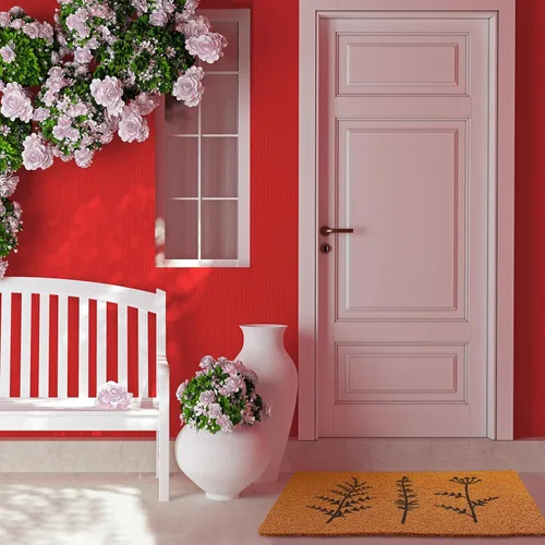 Vista 7 de Drydiet Tapete de primavera con diseño floral de fibra de coco de 18 x 30 pulgadas, tapete de primavera con flores silvestres, antideslizante