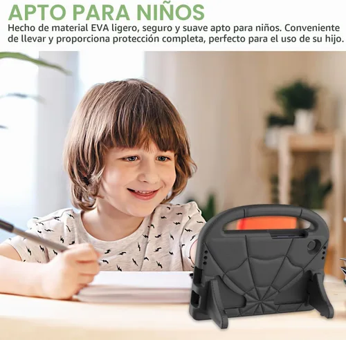 Vista 6 de Funda infantil para Samsung Galaxy Tab A11 /A9 de 8.7 pulgadas versión 2025/2023, ligera, a prueba de golpes, apta para niños, con protector
