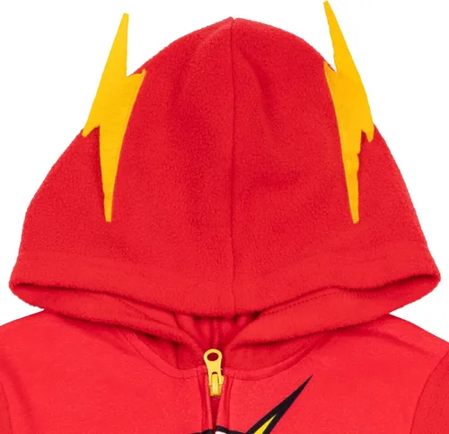 Vista 5 de DC Comics Justice League Superman Batman Flash Zip Up Pijama Cosplay Enterizo Niño a Niño Grande
