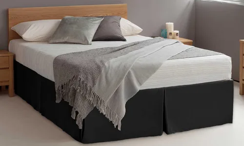 Vista 2 de LUX Décor Falda de Cama King de 16 Pulgadas de Caída - Falda de Cama Plisada de Microfibra Cepillada - Fácil Ajuste, Resistente a Arrugas y Negro