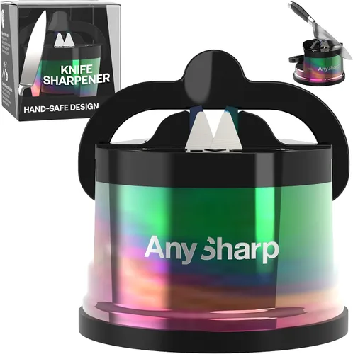 Vista 11 de AnySharp Chef - Afilador de cuchillos manos libres - Herramienta de afilado fácil de usar con base de succión PowerGrip y ángulo preestablecido