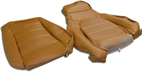 Vista 2 de Compatible con Mazda Miata - Juego de fundas de asiento delantero, asientos estándar, cuero sintético marrón 1990-1996