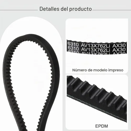 Vista 3 de uxcell AX30 EPDM V-Belt, correa de goma industrial dentada de borde crudo V 1/2" ancho x 30" circunferencia
