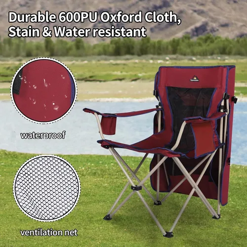 Vista 6 de Silla de playa con toldo – Silla plegable al aire libre con toldo de protección solar completa – Ideal para camping, césped, deportes, picnic