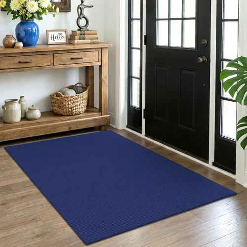 Vista 162 de EARTHALL Alfombra tejida de 2 x 3 pies, lavable para entrada, alfombra trenzada antideslizante, alfombra para puerta interior y exterior, alfombra