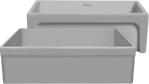 Vista 12 de Whitehaus Collection WHQ5530-BISCUIT Glencove Kitchen, Arcilla refractaria, fregadero delantero delantal, grande, galleta