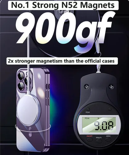 Vista 4 de Funda magnética para iPhone 12 Pro Max transparente compatible con MagSafe Funda protectora de lente de cámara integrada para iPhone 12 Pro Max