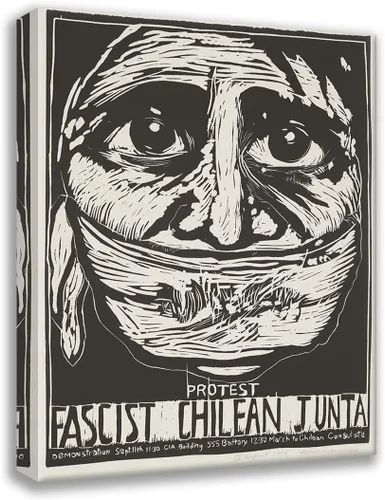 Vista 2 de ArtDirect Rachael Romero - Póster de la Junta de Chile Fascista (1975) de 8 x 10 pulgadas, sin marco, listo para enmarcar (australiano, 1953 -)